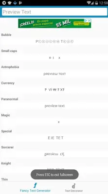 Cool Fancy Text Generator android App screenshot 0